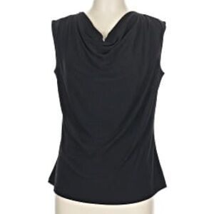 Jennie & Marlis Black Cowl Neck Sleeveless Top Medium Made in USA Minimalist